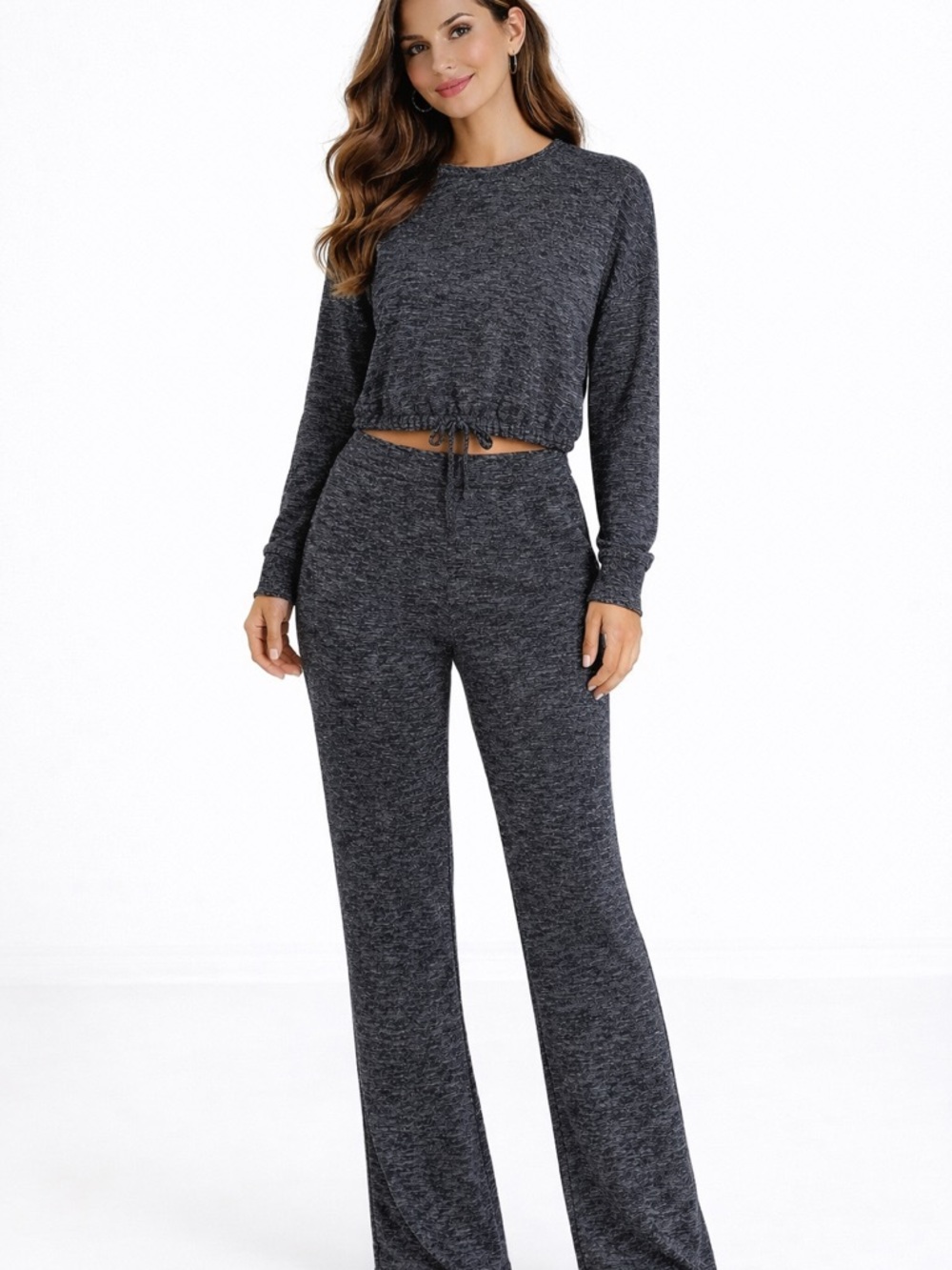 sofia by sofia vergara Charcoal Gray Two-Piece Lounge Set